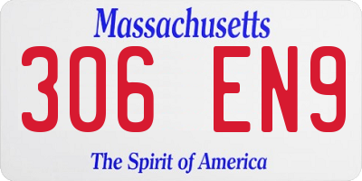 MA license plate 306EN9