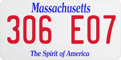 MA license plate 306EO7