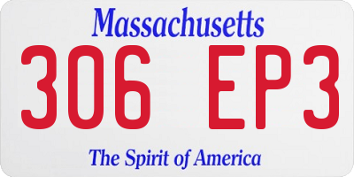 MA license plate 306EP3