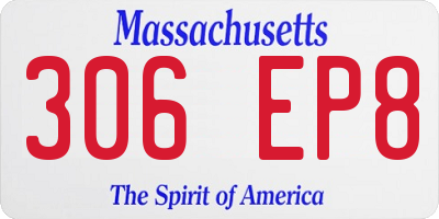 MA license plate 306EP8