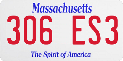 MA license plate 306ES3