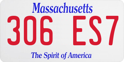 MA license plate 306ES7