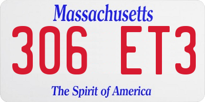MA license plate 306ET3