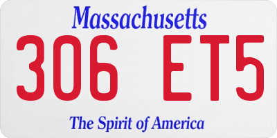 MA license plate 306ET5