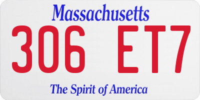 MA license plate 306ET7