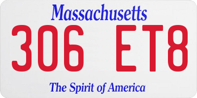 MA license plate 306ET8