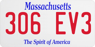 MA license plate 306EV3