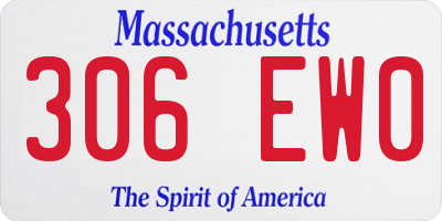 MA license plate 306EW0