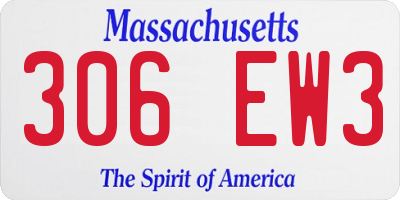 MA license plate 306EW3