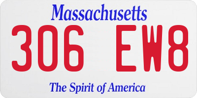 MA license plate 306EW8