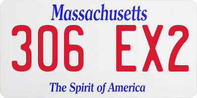 MA license plate 306EX2