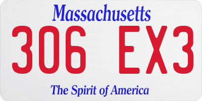 MA license plate 306EX3