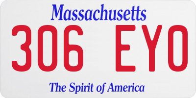 MA license plate 306EY0