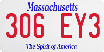 MA license plate 306EY3