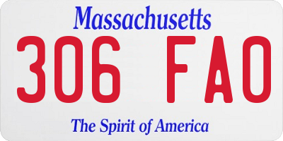 MA license plate 306FA0