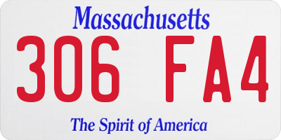 MA license plate 306FA4