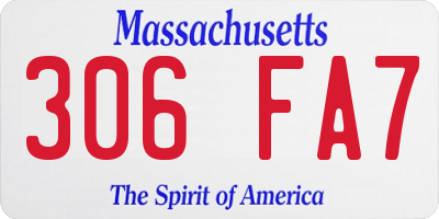 MA license plate 306FA7
