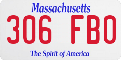 MA license plate 306FB0