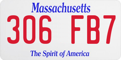 MA license plate 306FB7