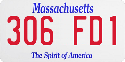 MA license plate 306FD1