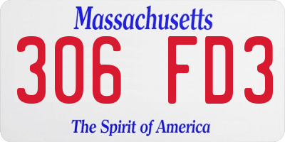 MA license plate 306FD3