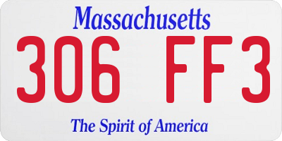 MA license plate 306FF3