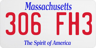 MA license plate 306FH3