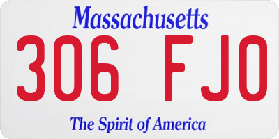 MA license plate 306FJ0