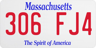 MA license plate 306FJ4