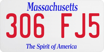 MA license plate 306FJ5
