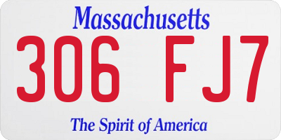 MA license plate 306FJ7