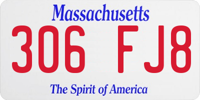 MA license plate 306FJ8