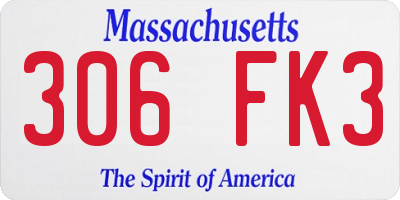 MA license plate 306FK3
