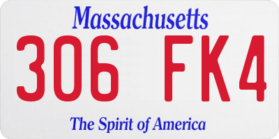 MA license plate 306FK4