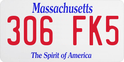 MA license plate 306FK5