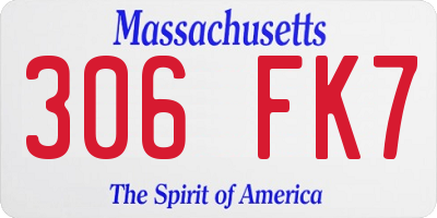 MA license plate 306FK7
