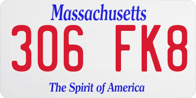 MA license plate 306FK8