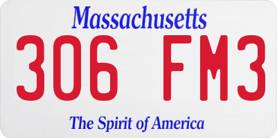 MA license plate 306FM3