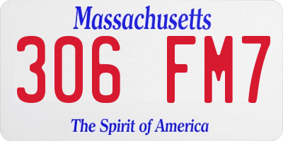 MA license plate 306FM7