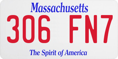 MA license plate 306FN7
