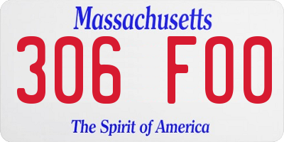 MA license plate 306FO0