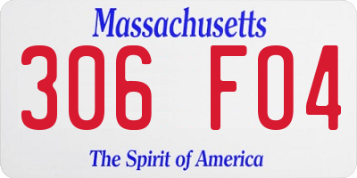 MA license plate 306FO4