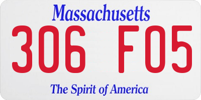 MA license plate 306FO5
