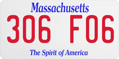 MA license plate 306FO6