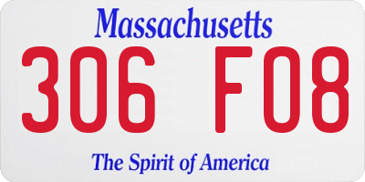 MA license plate 306FO8