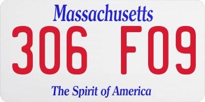 MA license plate 306FO9