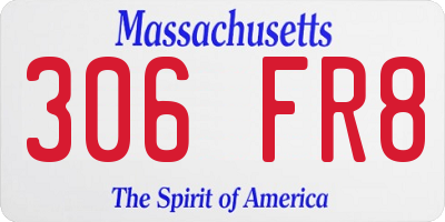 MA license plate 306FR8