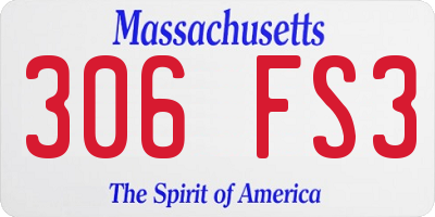 MA license plate 306FS3