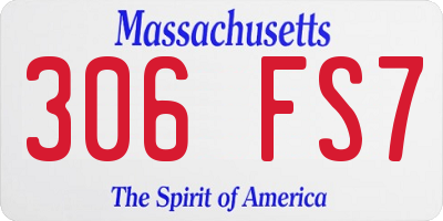 MA license plate 306FS7