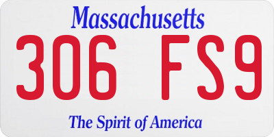 MA license plate 306FS9